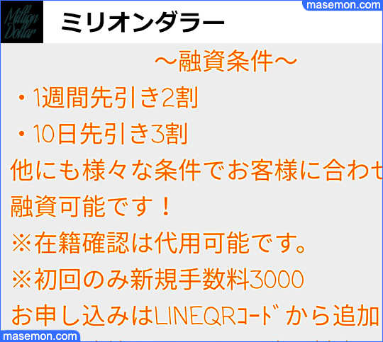 「闇金 ミリオンダラー」の貸し付け条件とは