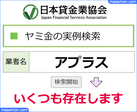 日本貸金業協会でアプラスという悪徳業者を調べる