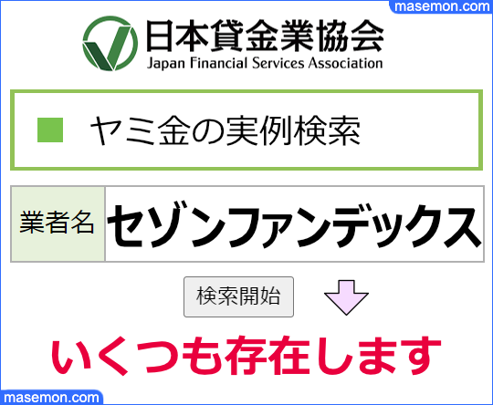日本貸金業協会でセゾンファンデックスを調べる