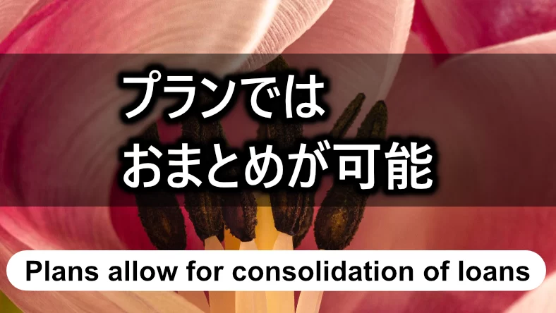 「プラン」は他社の借り入れを一本化する「おまとめ」が可能