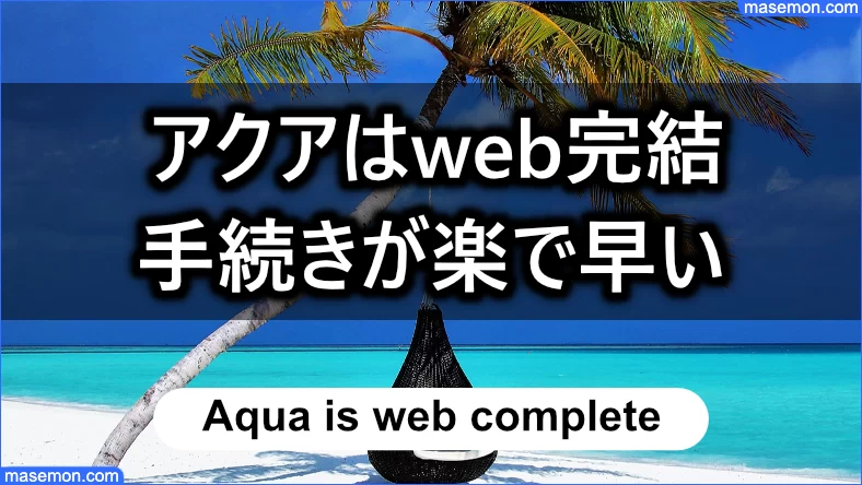 アクアはweb完結なので手続きが楽で早い