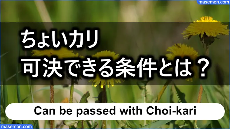 「ちょいカリ」の審査で可決できる条件とは？