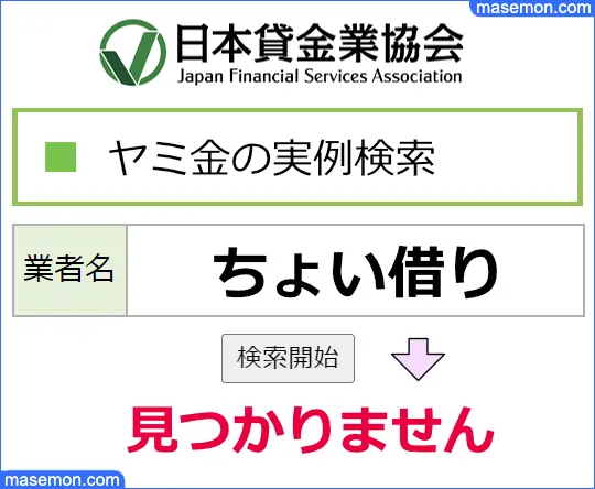 日本貸金業協会で「ちょい借り」を調べる