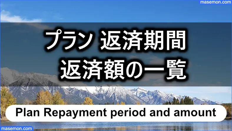 プラン 借入金額・返済期間別の返済プラン